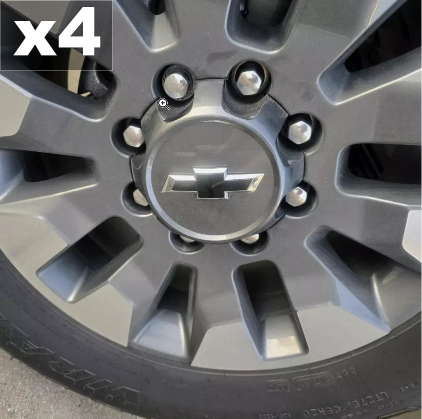 x4 Gloss Black Wheels Bowtie Overlay Chevy SILVERADO NOT VINYL
