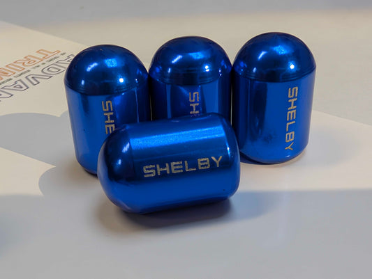 4x SHELBY BULLET Tire Valve Stem Caps For Car Truck