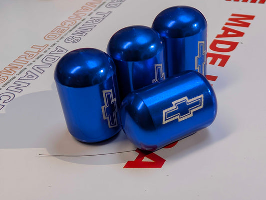 4x CHEVY BOWTIE BULLET Tire Valve Stem Caps For Car Truck