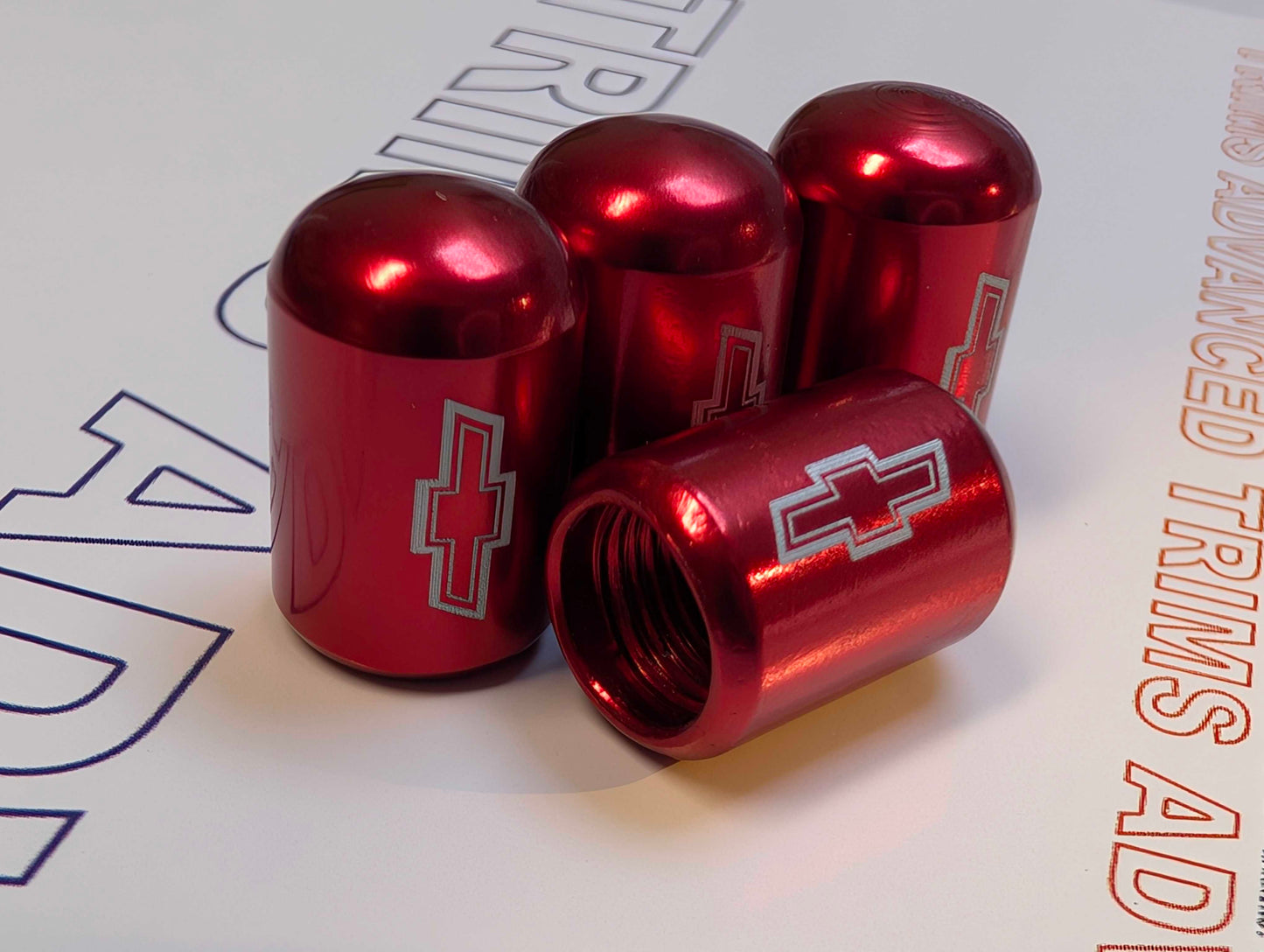 4x CHEVY BOWTIE BULLET Tire Valve Stem Caps For Car Truck