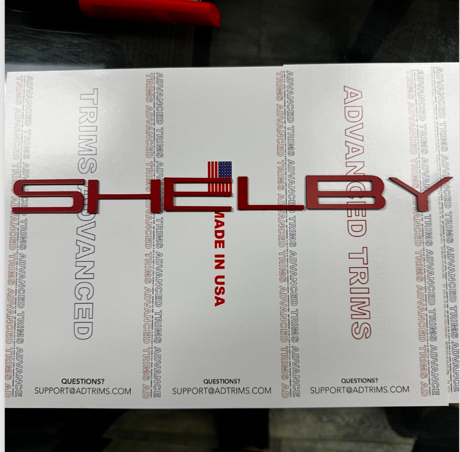 RED Front Splitter PLASTIC LETTERS Fits Shelby GT350 2015 - 2019 NOT VINYL