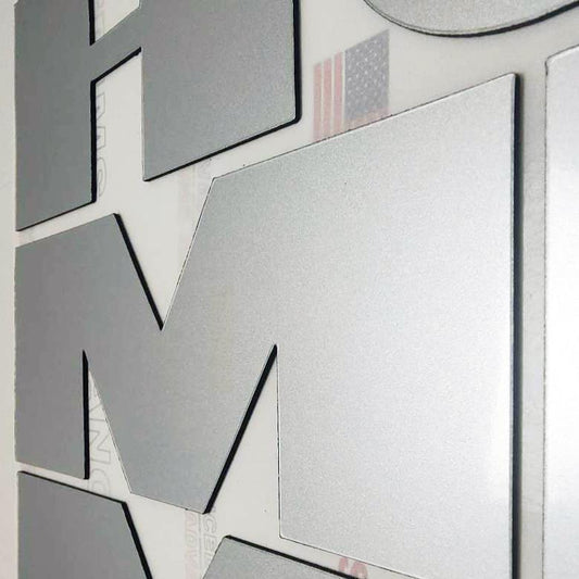 Raised Silver Aluminium Rear Bumper Letters fits Hummer H2 Plastic Inserts