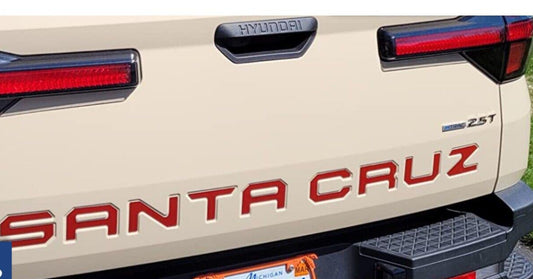 Red Plastic Letters for Hyundai Santa Cruz 2022 2023 2024 Inserts US MADE