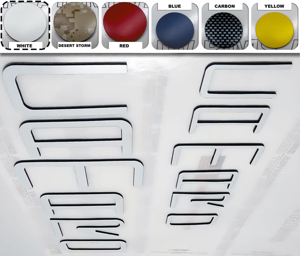 WHITE FRONT+REAR LETTERS INSERTS FOR CAMARO 1992-2002 NOT DECALS