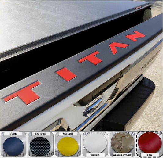 SET OF 2: RED Titan 2020 2021 2022 2023 2024 Hood/Grill + Tailgate Guard Letters