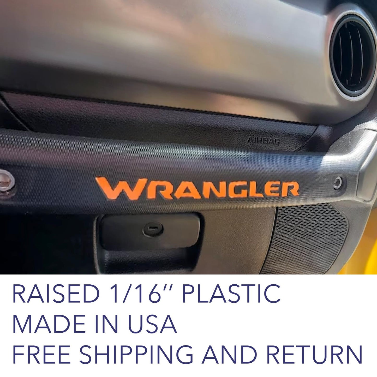 GLOVE BOX INSERT ORANGE FOR WRANGLER 2018 2024 DASH LETTERS NOT DECALS