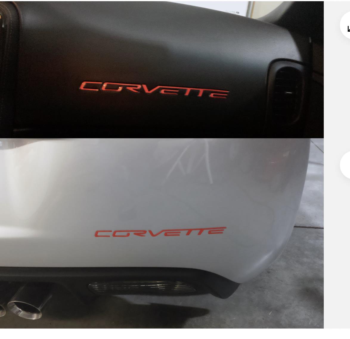 SET OF 2: 2005-2013 Corvette C6 RED + BLUE Plastic Letters Rear Emblem