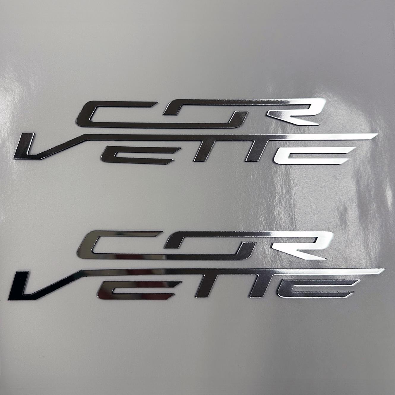 CHROME C7 Engine Cover OVERLAY Plastic Letters Set For 2014-2019 Chevy Corvette Stingray