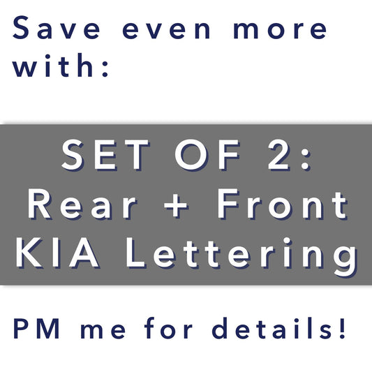 2022 2023 2024 2025 Kia K5 K7 K8 KX Tailgate Letters Plastic Overlay in Matte Black
