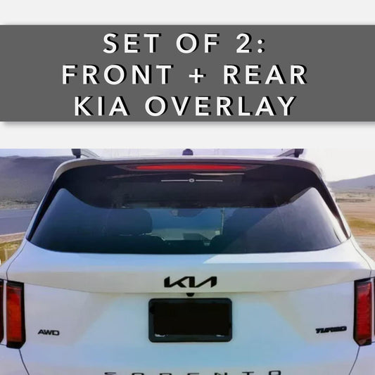 FRONT + REAR 2022 - 2025 Kia Sorento Letters Plastic Overlay in Matte Black