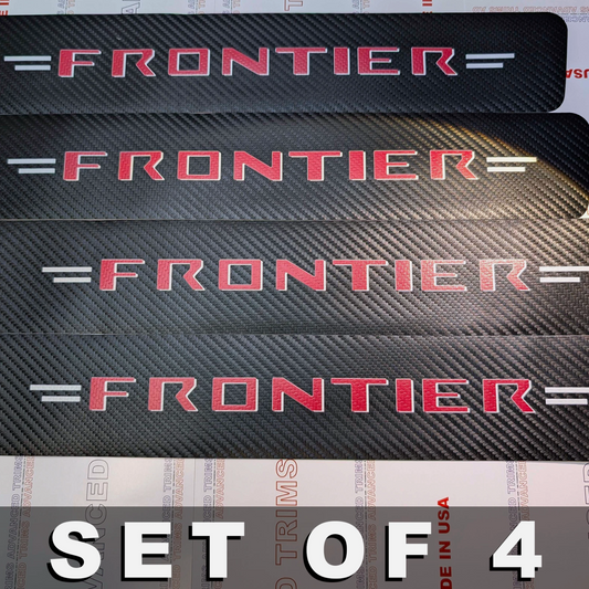 4Pcs RED Car Threshold Strip Door Plate Sill Scuff Cover Stickers for NISSAN FRONTIER