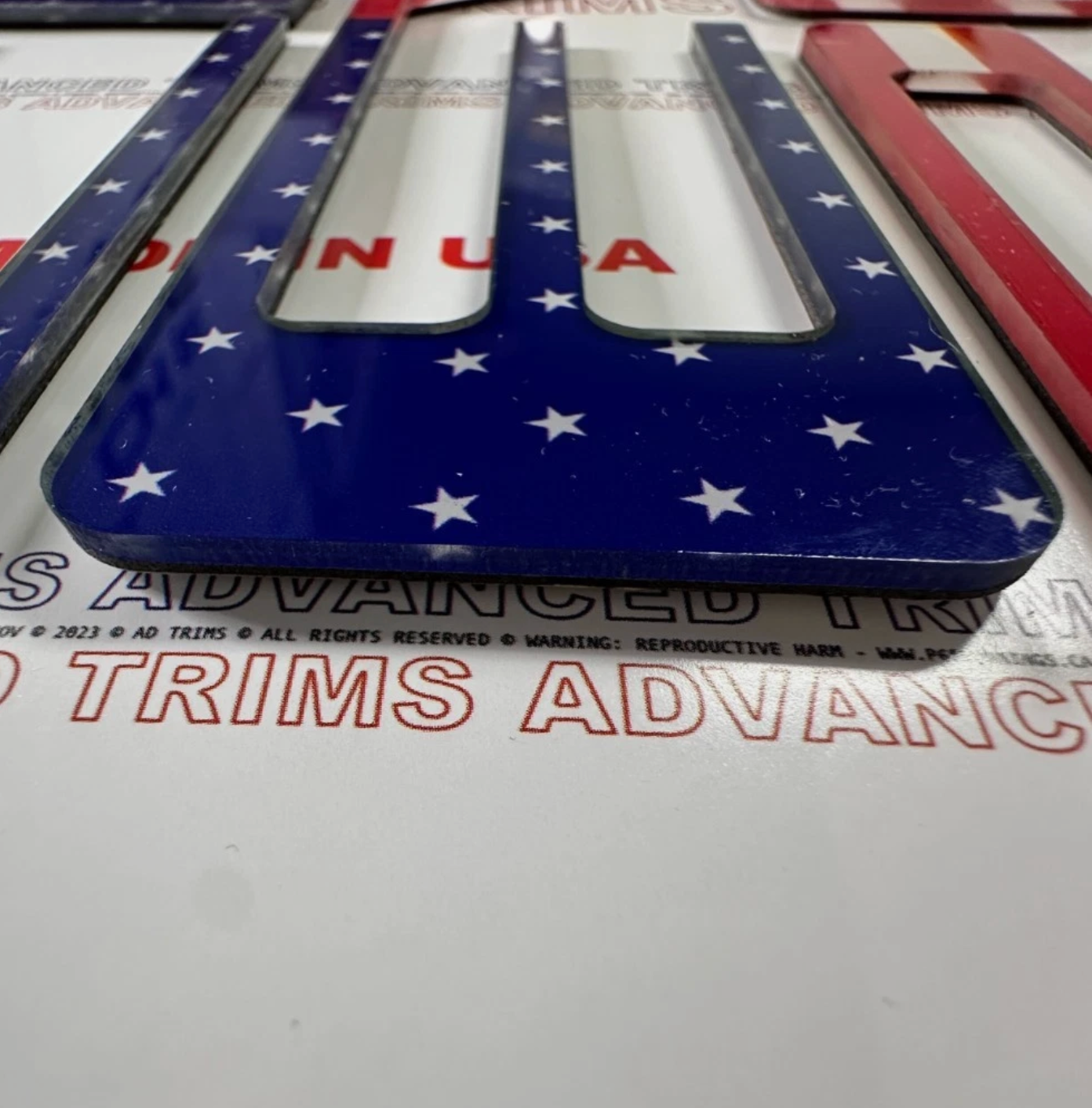 US FLAG PATRIOTIC Raised Plastic Tailgate Letters Inserts CHEVY COLORADO 2023 2024 2025 2026
