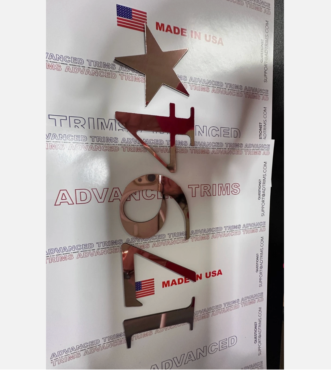 ROSE GOLD Raised Plastic 1794 Letters Inserts for Toyota Tundra Tailgate
