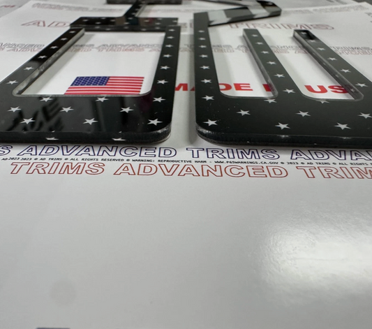US BLACKOUT FLAG PATRIOTIC Raised Plastic Tailgate Letters Inserts CHEVY COLORADO 2023 2024 2025 2026