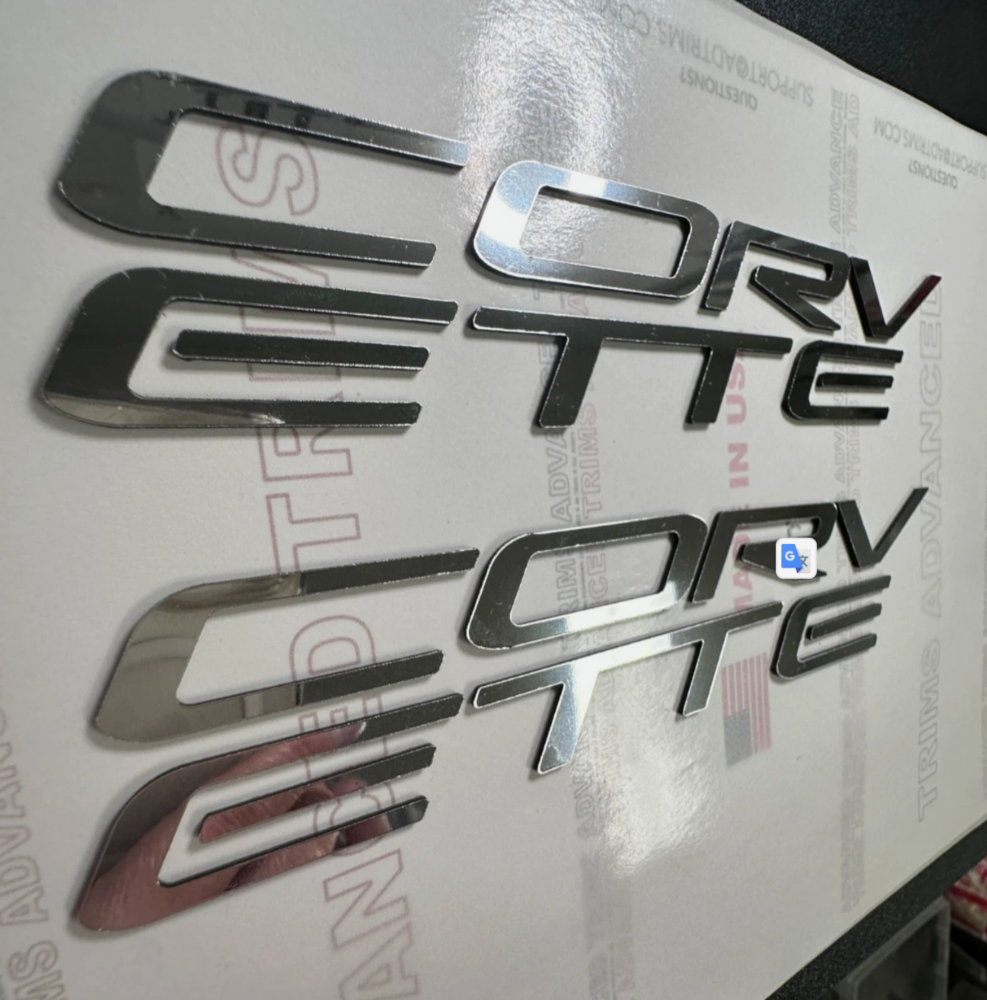 Plastic Letter Corvette C5 Fuel Rail Engine Covers 97-04 LS1 LS6 MIRROR CHROMEx2