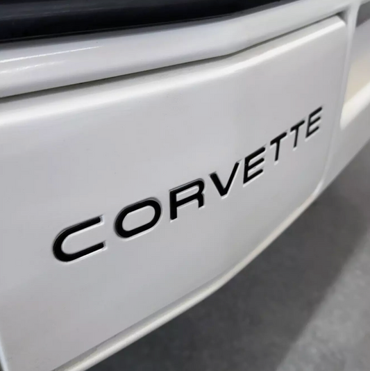 GLOSSY BLACK REAR BUMPER PLASTIC LETTERS INSERTS FOR CORVETTE C4 1984 - 1990