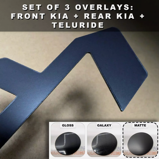 3PCS Matte Black Front Rear KIA Telluride OVERLAY Fit 2022+ KIA Telluride
