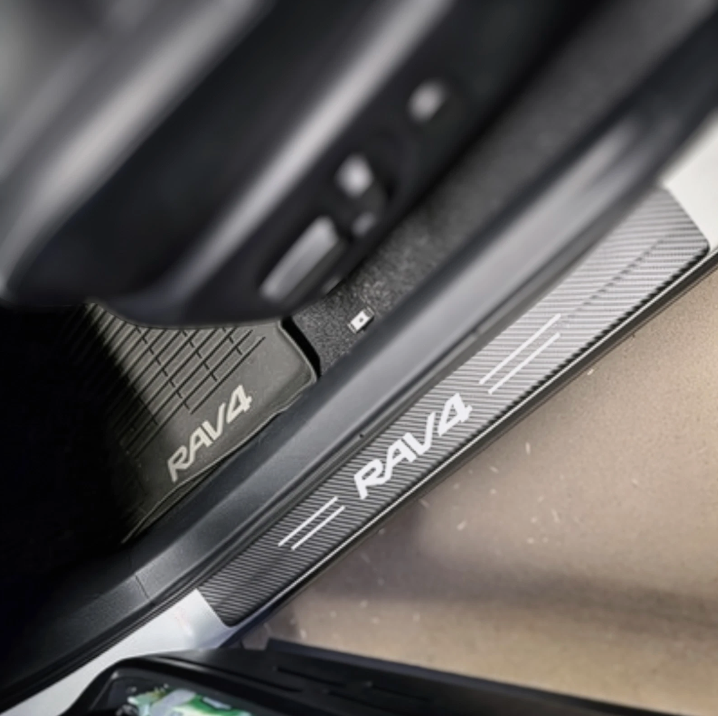 4Pcs Car Threshold Strip Door Plate Sill Scuff Cover Stickers for RAV4