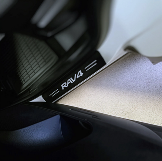 4Pcs Car Threshold Strip Door Plate Sill Scuff Cover Stickers for RAV4