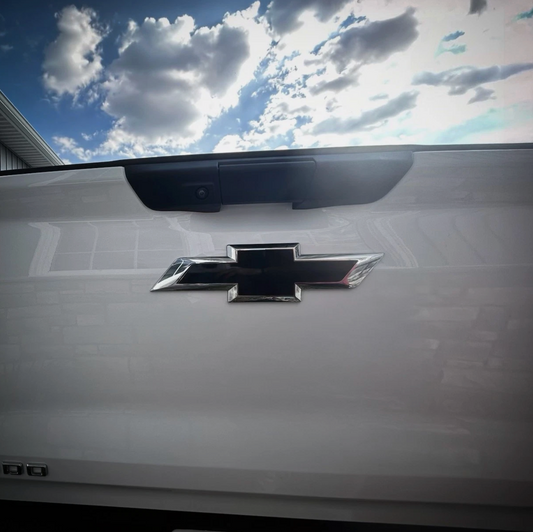 Gloss Black Plastic BowTie GRIL+TAIL Overlay For 24-2025 SILVERADO EV not vinyl
