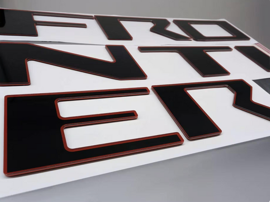 RED OUT Rear Tailgate Inserts Letters Emblem For 2022-2026 Frontier