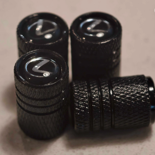 4x fits LEXUS Tire Valve Stem Caps For Car Truck ON BLACK