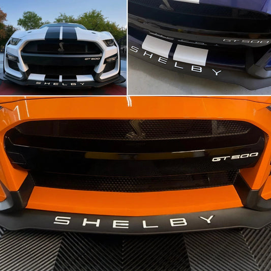 SHELBY + GT500 SPOILER SPLITTER BUMPER WHITE PLASTIC LETTERS INSERTS 2020 - 2026