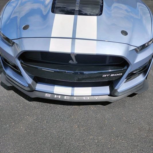 SHELBY + GT500 SPOILER SPLITTER BUMPER WHITE PLASTIC LETTERS INSERTS 2020 - 2026
