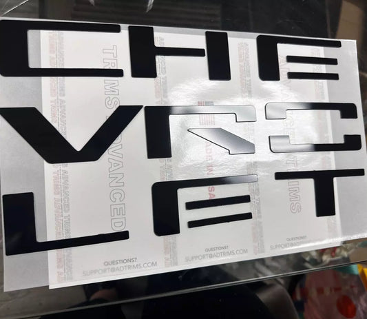 Grill Letters Inserts 2019 2020 2021 Silverado Gloss Black