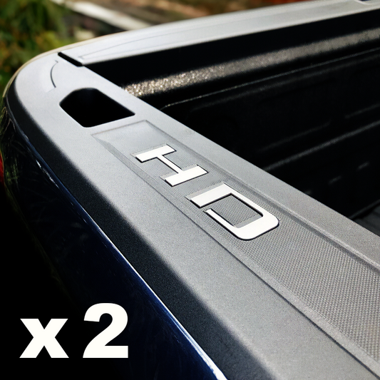 White HDx2 Bed Rail Plastic Letters Inserts 20-2025 Chevy Silverado HD 2500 3500