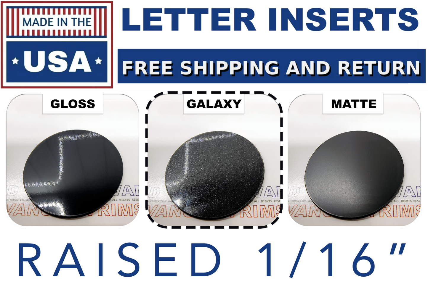 Galaxy Black Raised Plastic Letters Inserts Acura TL 2004-2008 Front Bumper