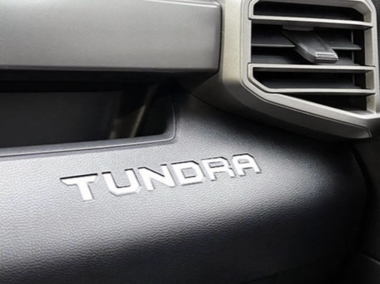 LETTRES BLANCHES DE TABLEAU DE BORD POUR TUNDRA 2022 2023 2024 INSERT DE DASH PAS DE DÉCALQUES