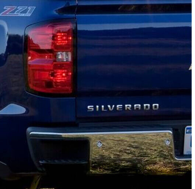 3D Fender Door Tailgate Emblem Silverado 1500 2500HD Letters Badge Gloss Black
