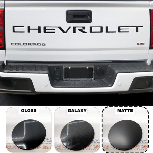 Matte Black Raised Plastic Tailgate Letters Inserts Chevrolet Colorado 2021 2022