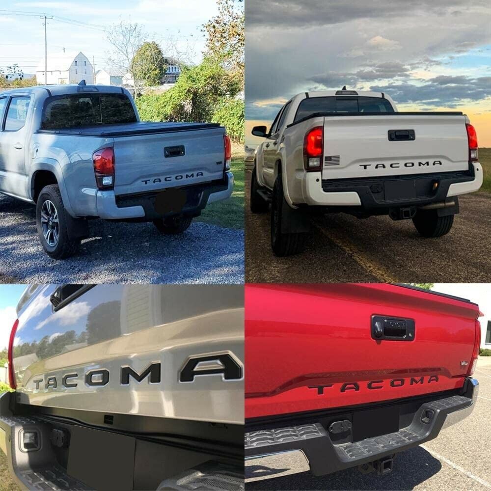 Matte Black Raised Plastic Letters Inserts fits Toyota Tacoma 2016-2023 Tailgate