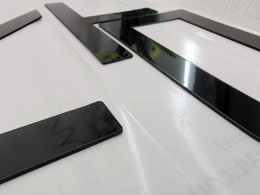 Raised Gloss Black Plastic Letters TRD Skid Plate Tacoma 16-23; 4Runner 19-20