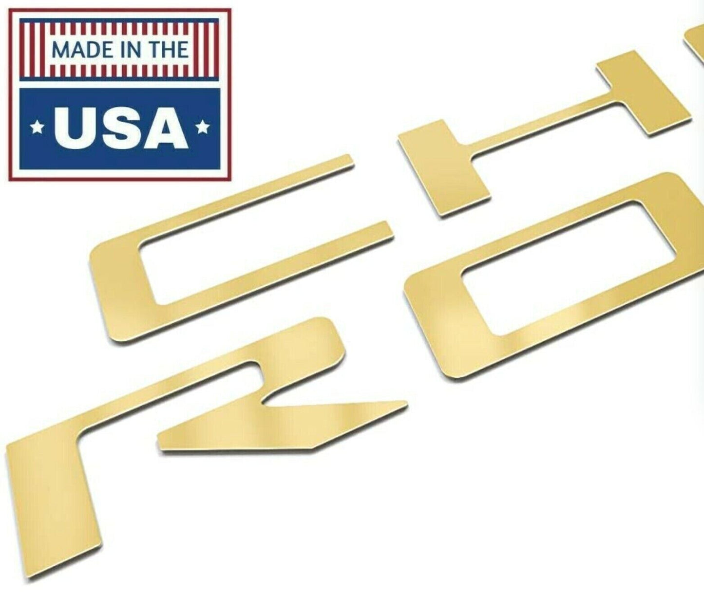 Gold Raised Tailgate letters Chevrolet Silverado 2019-2024 Inserts