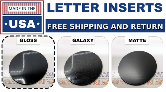 Gloss Black FRONT & REAR Plastic Raised Letter Inserts fits Corvette C4 1991-96