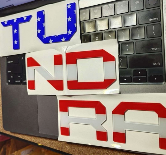 American Flag Raised Plastic Letters Inserts Toyota Tundra 2014-2021 Tailgate
