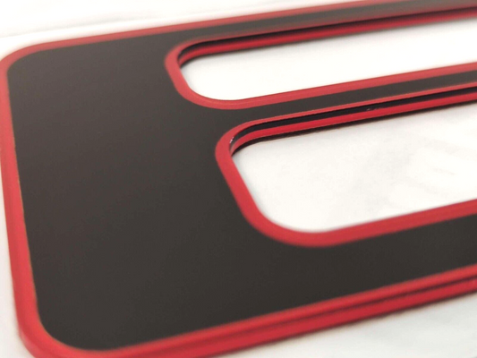 Black w.Red Out Acrylic Raised Tailgate Letter Inserts Chevy Silverado 2019-25