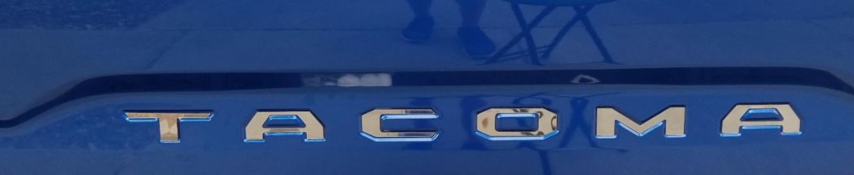 Chrome Raised Plastic Letters Inserts fits Toyota Tacoma 2016-2023 Tailgate