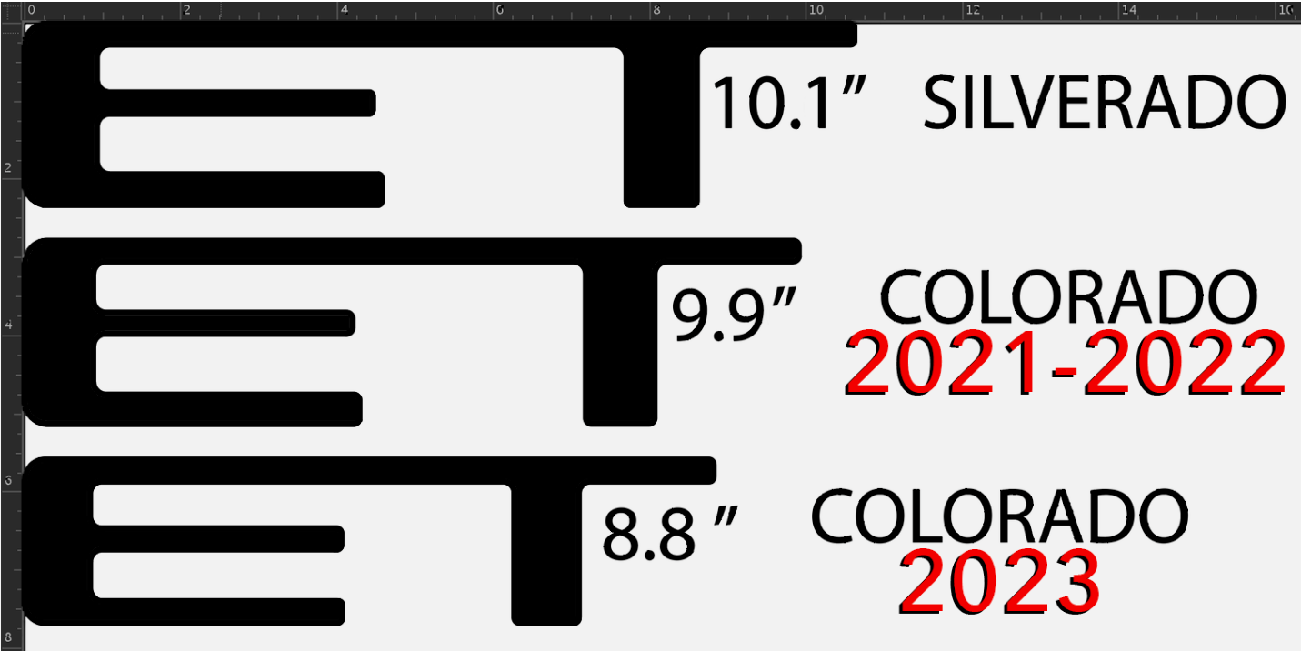 Carbon Raised Plastic Tailgate Letters Inserts Chevrolet Colorado 2021 2022