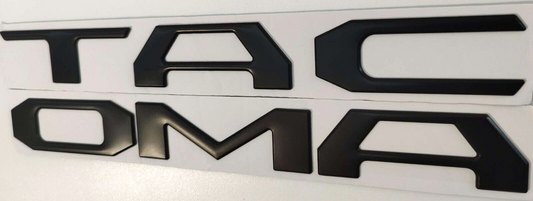Matte Black Raised Plastic Letters Inserts fits Toyota Tacoma 2016-2023 Tailgate