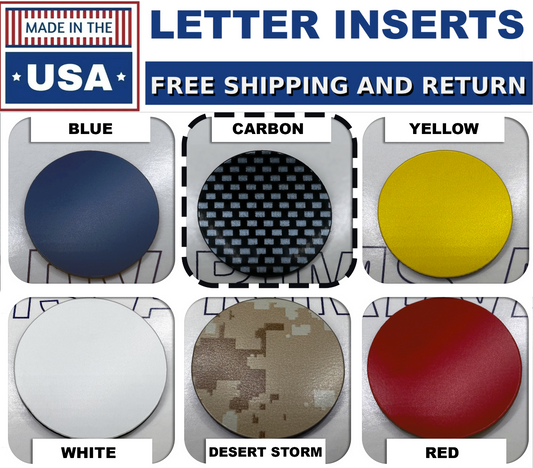 Carbon FRONT & REAR Plastic Raised Letters Inserts fits Corvette C4 1991-1996