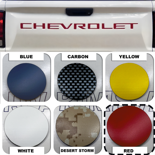 Red Raised Plastic Tailgate Letters Inserts NEW CHEVY COLORADO 2023 2024 2025