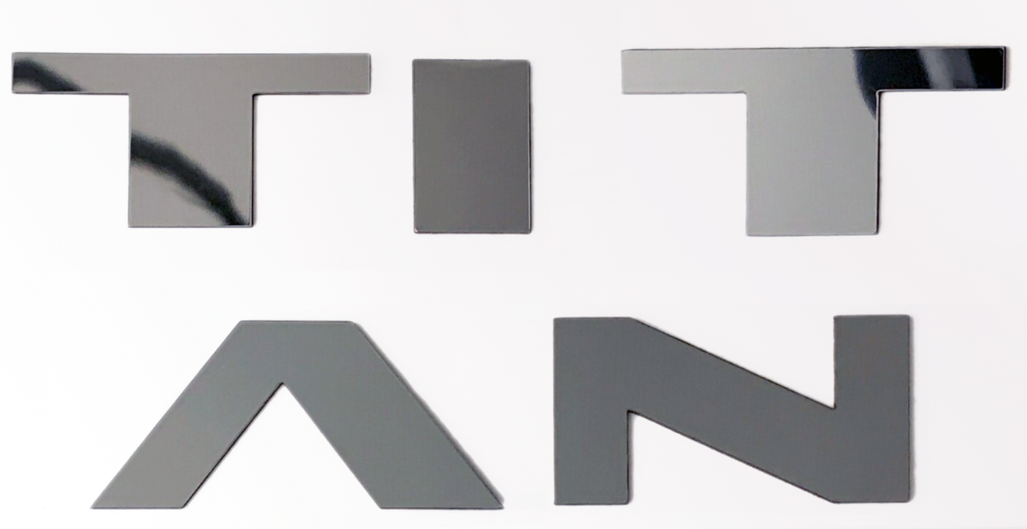 Chrome Letters for Nissan Titan Tailgate Guard Plastic Inserts 2016 - 2021