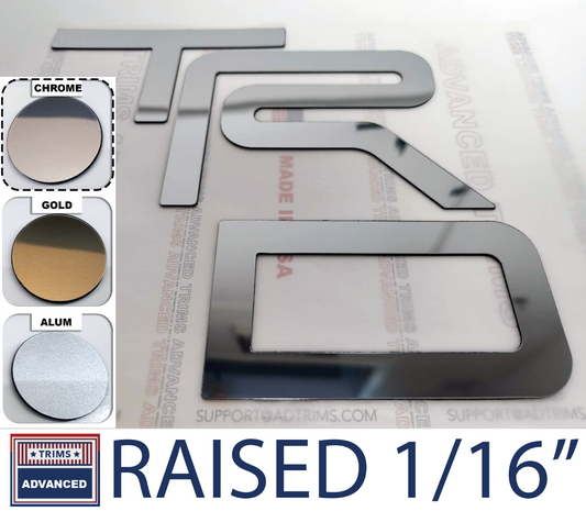 Raised Chrome Plastic Letters TRD Skid Plate