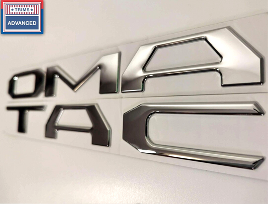 Chrome Raised Plastic Letters Inserts fits Toyota Tacoma 2016-2023 Tailgate