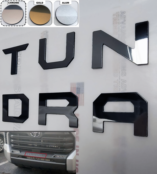 2022 2023 2024 2025 Chrome Front Emblem TUNDRA Grill Bumper Letters Inserts Badge