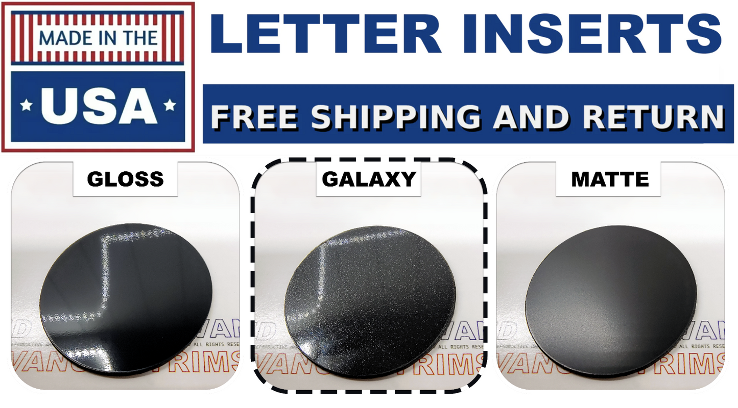 Galaxy Black Raised Plastic Letters Inserts Toyota Tacoma 2016-2023 Tailgate